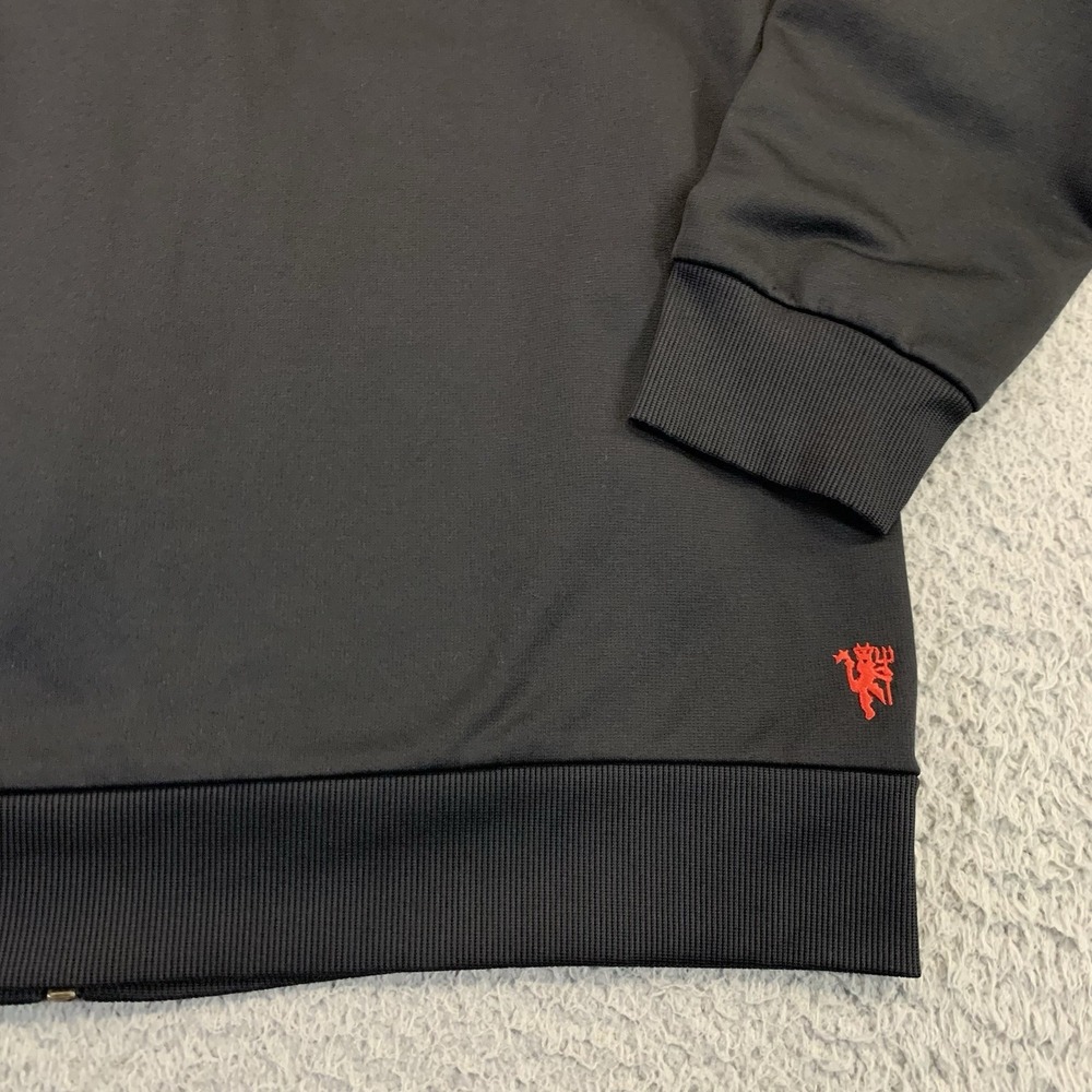 Adidas Manchester United Jacket Mens Medium Full Zip Hooded Pocket Soccer Futbol - Picture 10 of 12